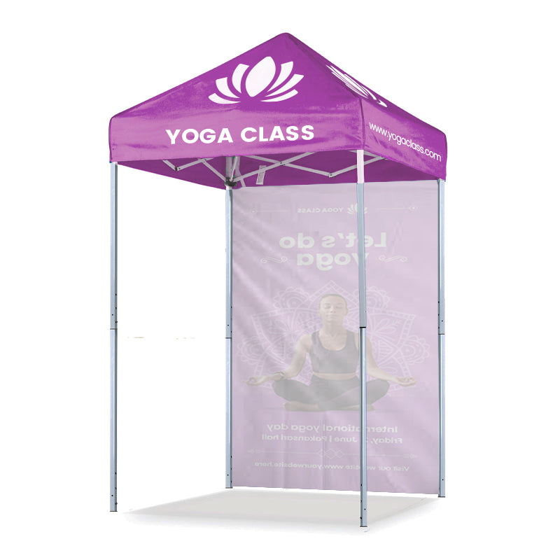 5 x 5 ft Pop Up Tent with Back Wall - Custom Printed