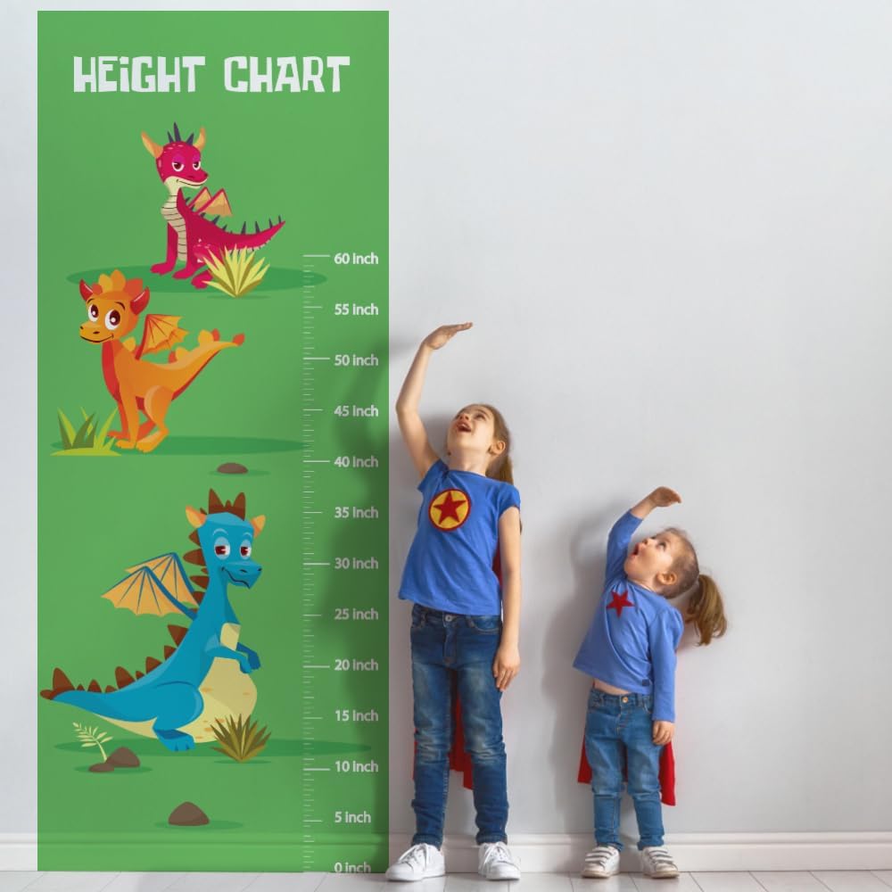 Height Measurement for Wall, Height Growth Chart for Kids Boys Girls - Dragon Dinosaur Wall Sticker
