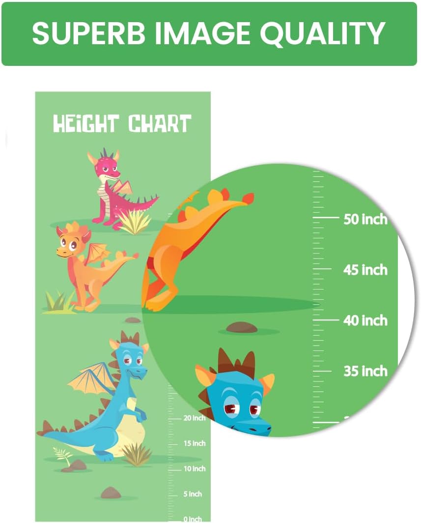 Height Measurement for Wall, Height Growth Chart for Kids Boys Girls - Dragon Dinosaur Wall Sticker