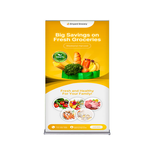 Retractable Banner Stand, R1-Trak™ Roll Up Banner - 48 x 80 Inches