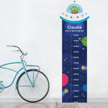 Load image into Gallery viewer, Personalized Growth Chart for Kids Measuring Height - Alien Invasion Theme
