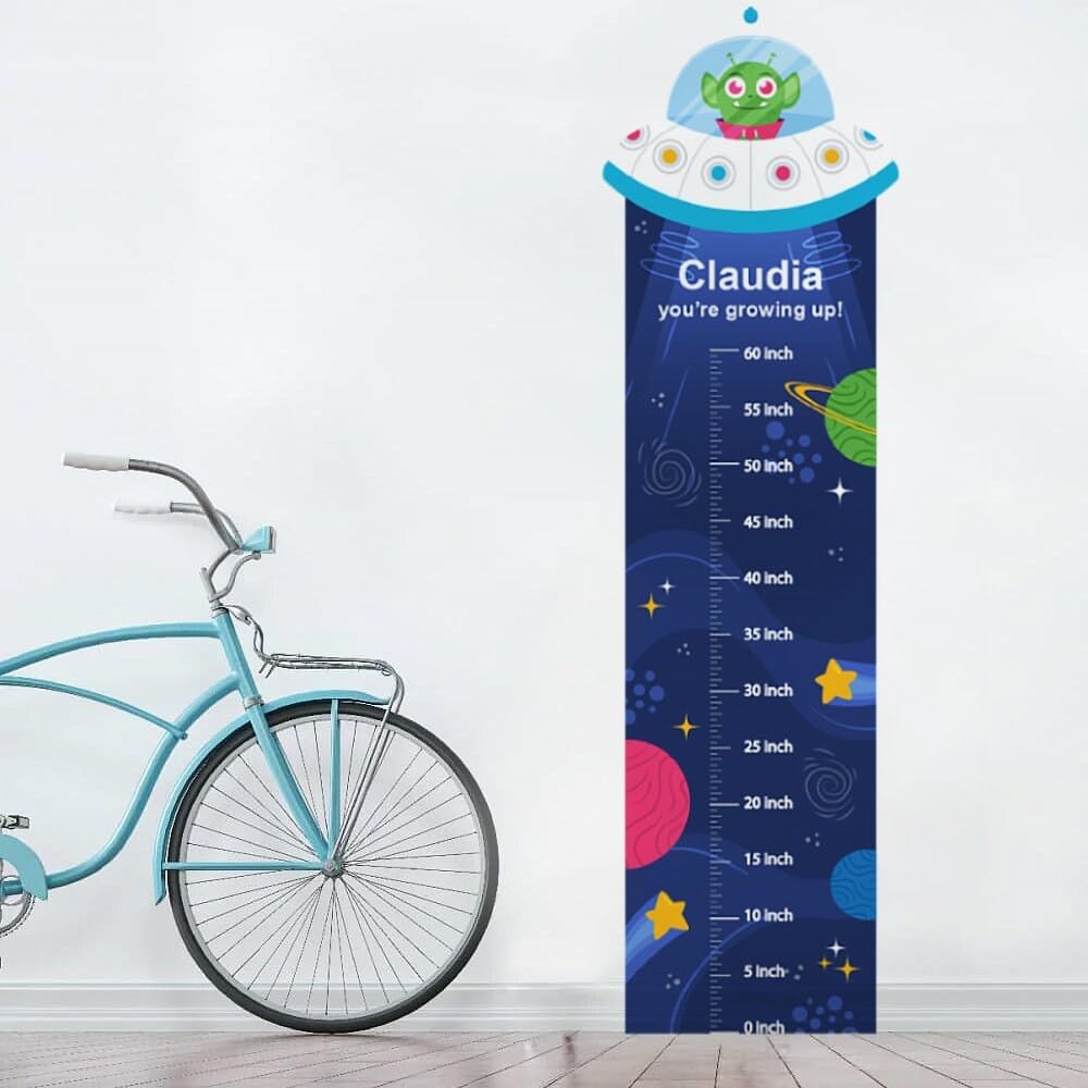 Personalized Growth Chart for Kids Measuring Height - Alien Invasion Theme