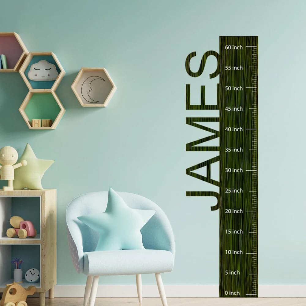 Personalized Growth Chart for Kids, Measuring Height Chart with Custom Name