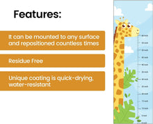 Load image into Gallery viewer, Animal Kids Height Measurement Chart, Giraffe Wall Decal Sticker, Kids Room Growth Chart
