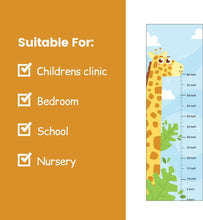 Load image into Gallery viewer, Animal Kids Height Measurement Chart, Giraffe Wall Decal Sticker, Kids Room Growth Chart
