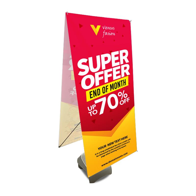 Outdoor X-Banner Stand, Water Fill Base with Graphic