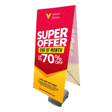 Outdoor X-Banner Stand, Water Fill Base with Graphic