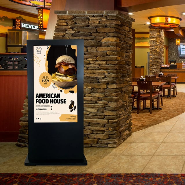 Hyper Lumin™ Outdoor Digital Signage - Touch Screen Kiosk, 65 Inch
